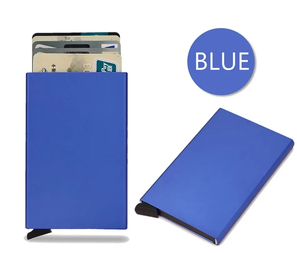 Tarjetero RFID de Metal Ultra Fino con Apertura Pop Up