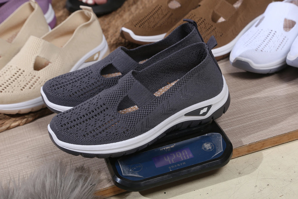 Zapatillas de Mujer Tejidas con Cierre Slip-On y Suela Antideslizante