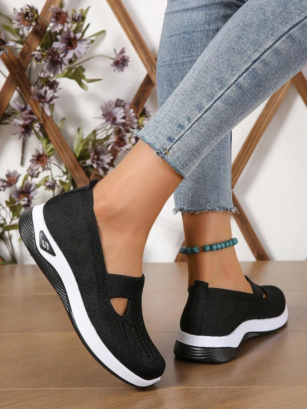 Zapatillas de mujer tejidas, livianas y transpirables