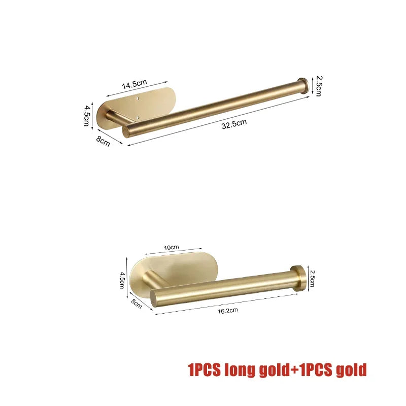 Portarrollos de Pared Autoadhesivo de Acero Inoxidable para Cocina y Baño