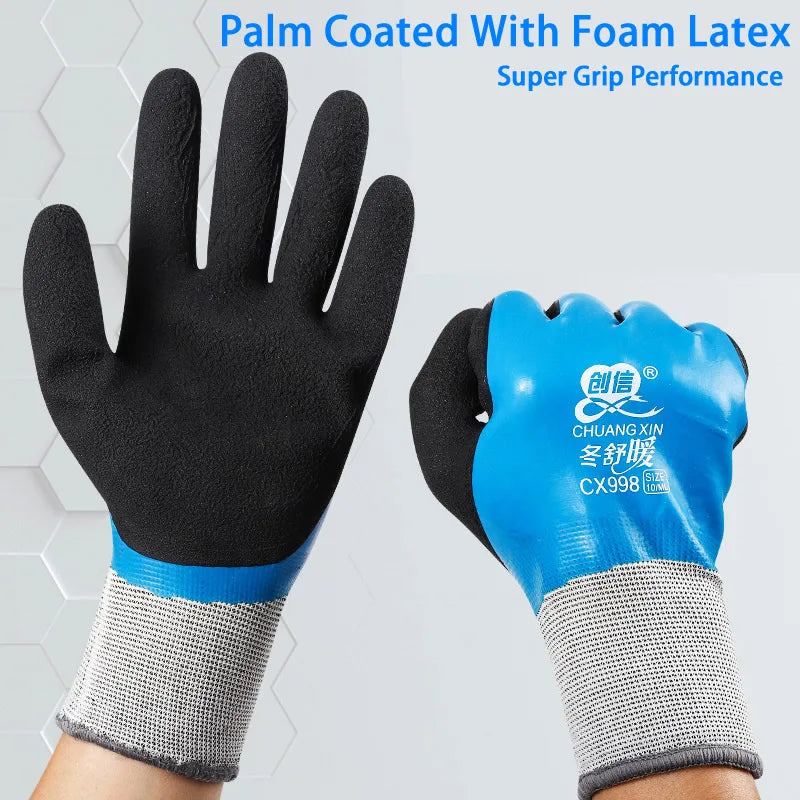 Guantes de jardinería y trabajo para clima frío con agarre de látex