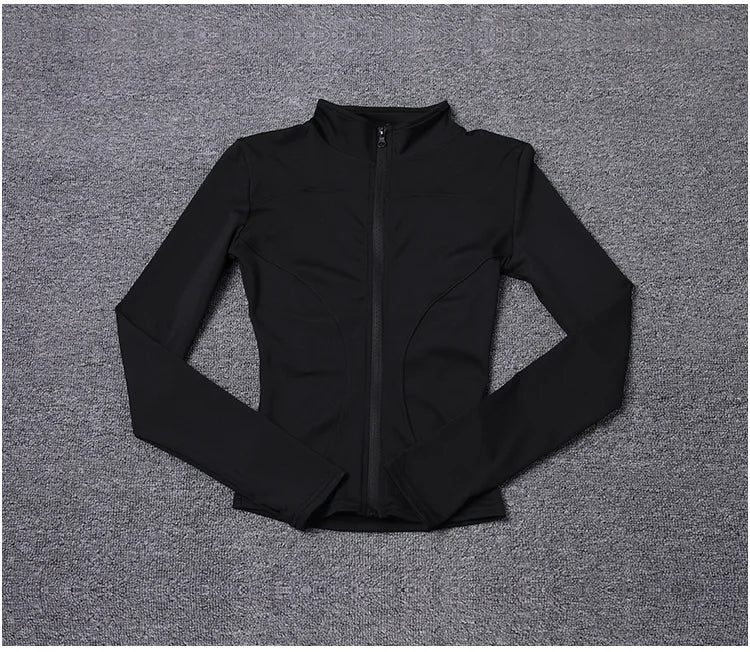 Campera deportiva de mujer para entrenamiento, manga larga con cierre