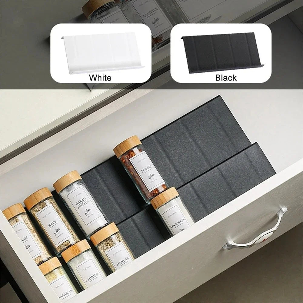 Organizador de especias para cajón, 4 niveles ajustables, para frascos y botellas de condimentos