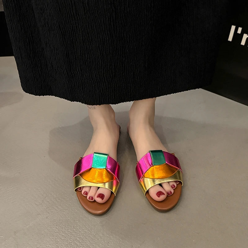 Sandalias Slide de Mujer Color Liso Verano