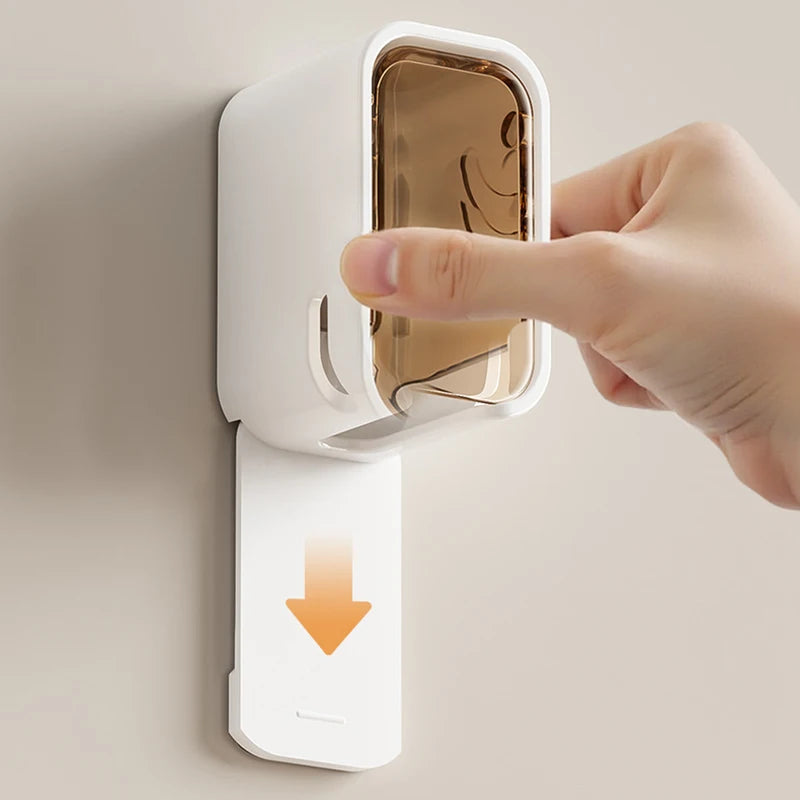 Portacepillos de Pared con Tapa Abatible Antipolvo
