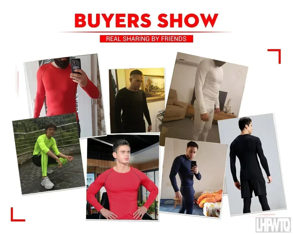 Conjunto deportivo de compresión para hombre, remera y calza elastizada