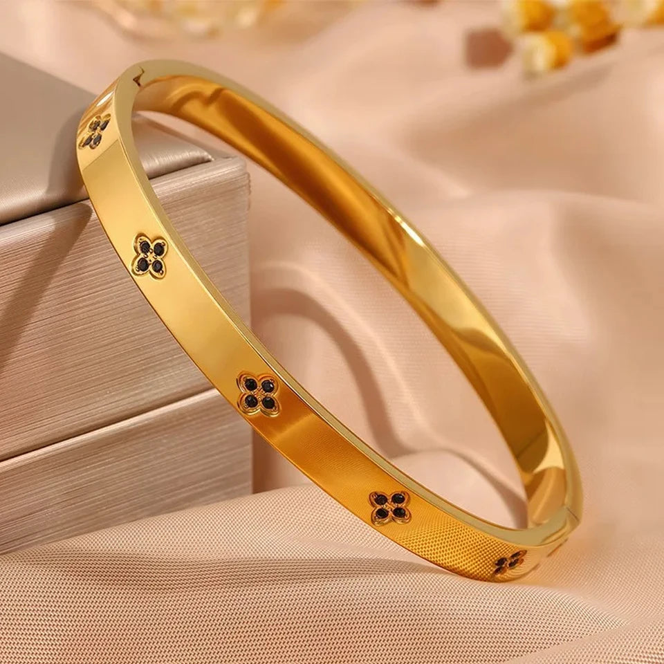 Set de Pulseras de Acero Inoxidable con Circonia para Mujer