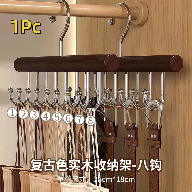 Percha múltiple de madera para lencería y prendas livianas