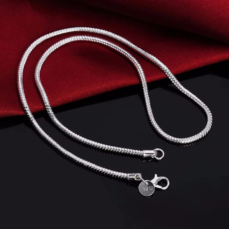 Collar cadena serpiente de plata 925 para hombre y mujer