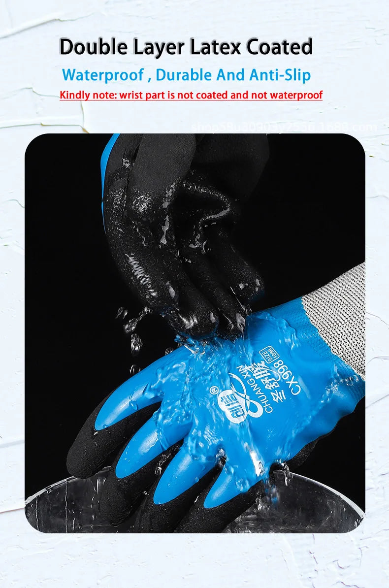 Guantes de jardinería y trabajo para clima frío con agarre de látex