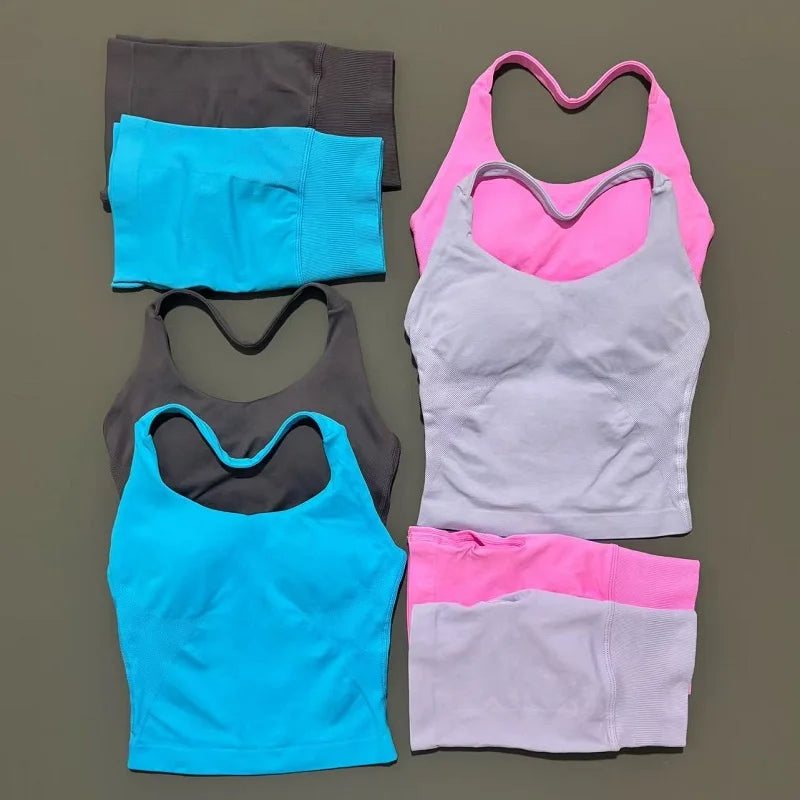 Conjunto Deportivo de 2 Piezas Top Halter y Short Modelador para Mujer