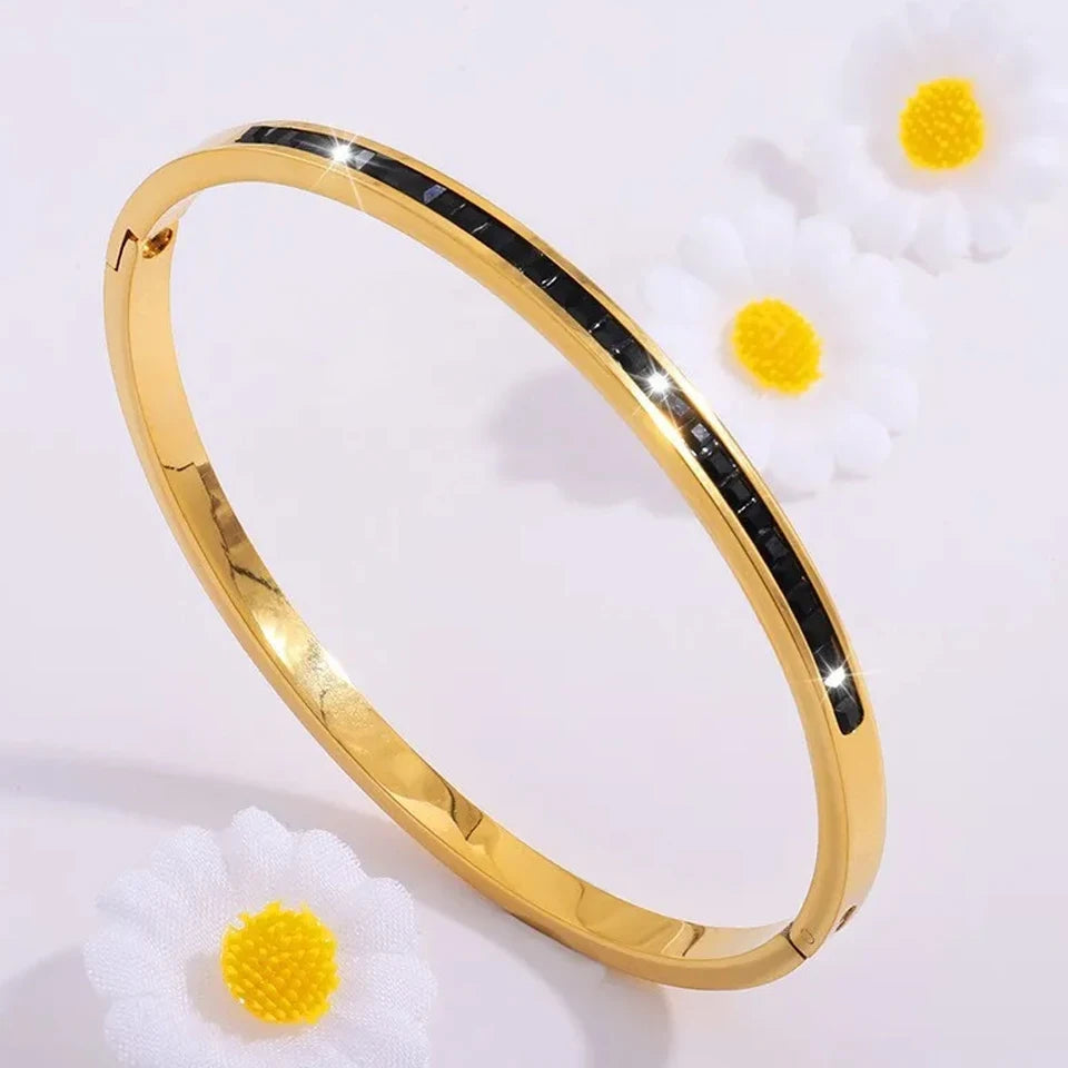 Set de Pulseras de Acero Inoxidable con Circonia para Mujer