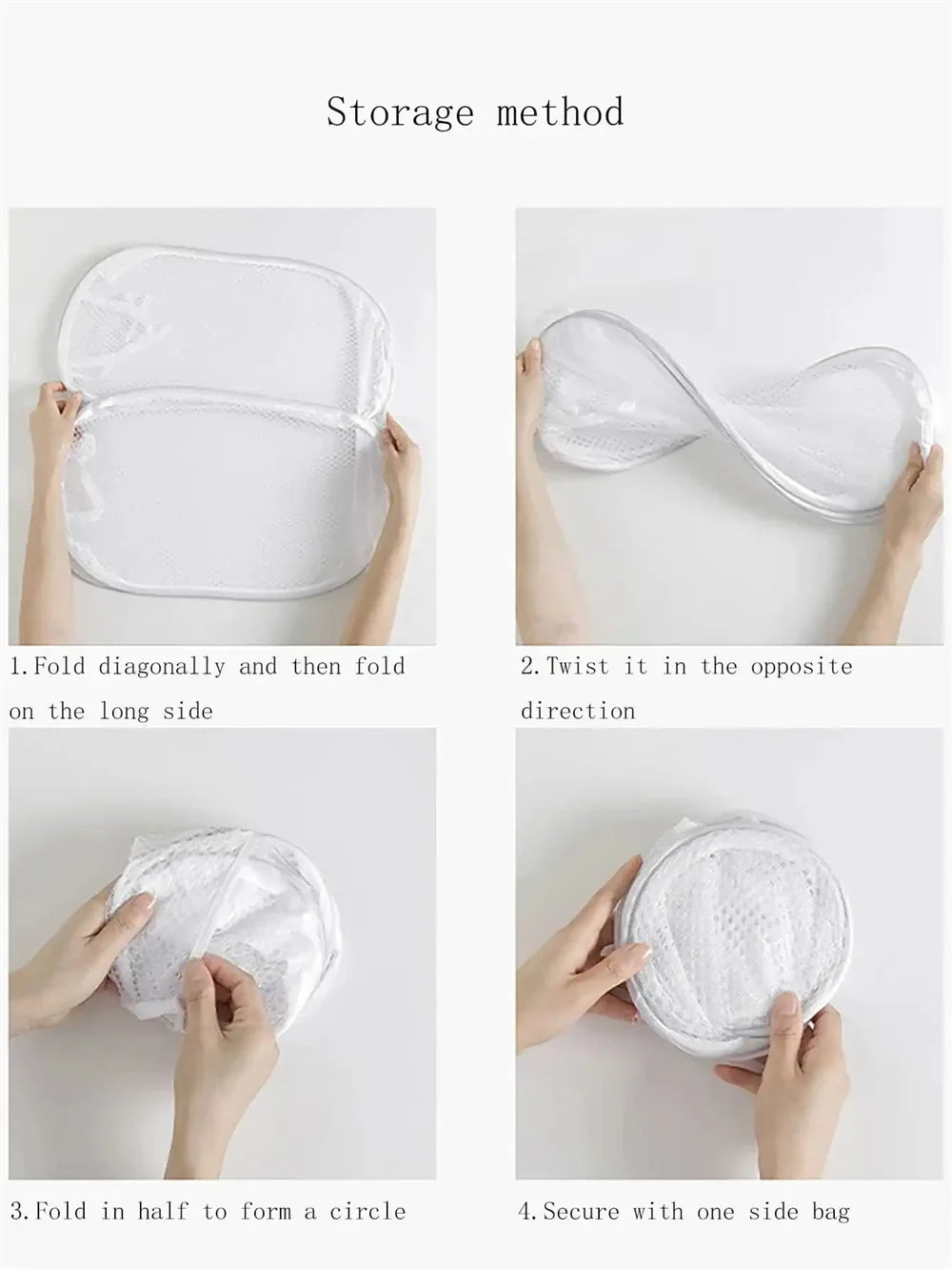 Canasto Plegable para Ropa Sucia con Funda de Malla