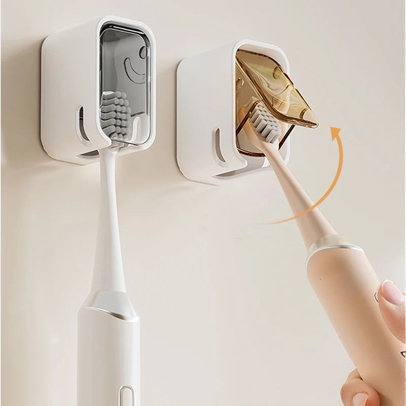 Portacepillos de Pared con Tapa Abatible Antipolvo