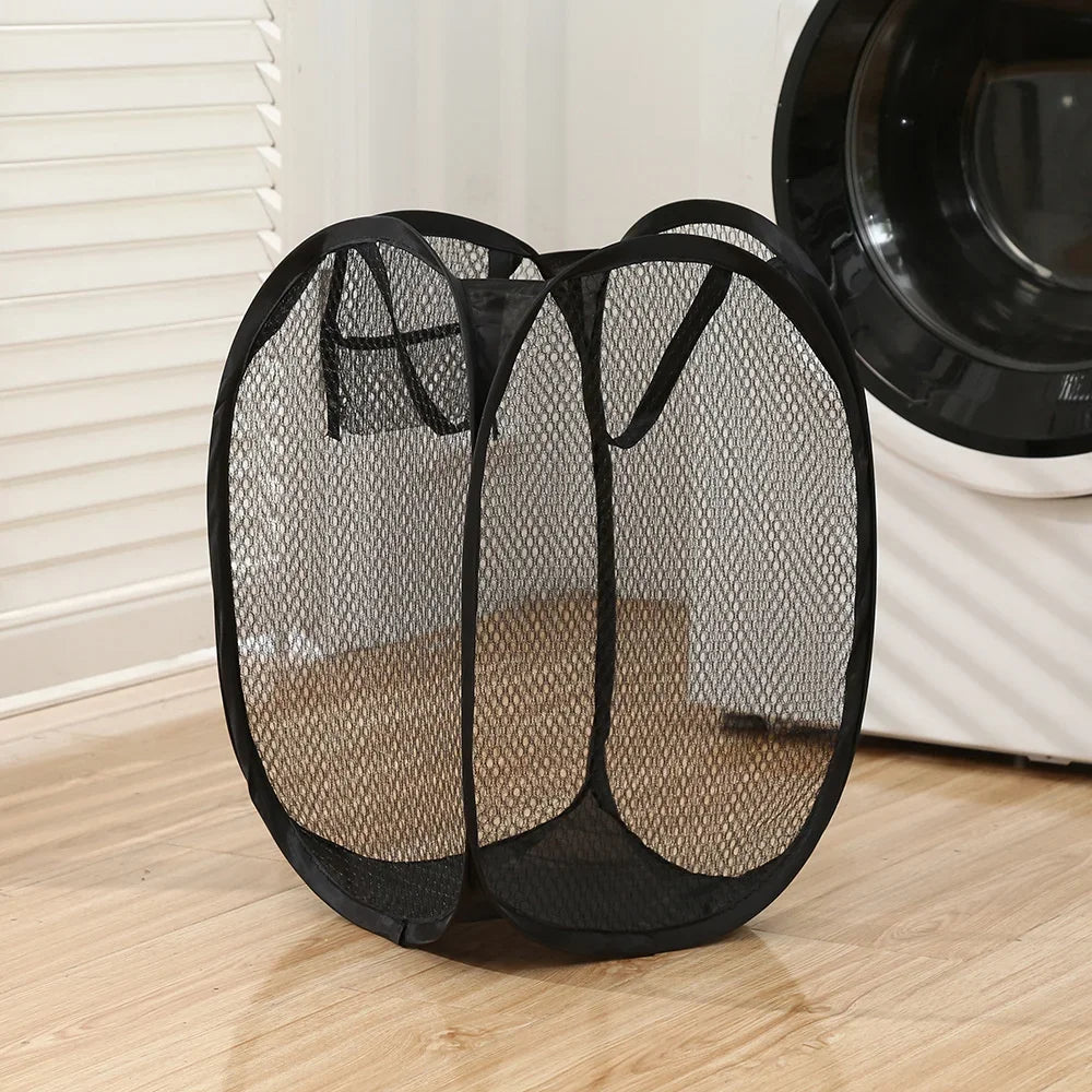 Canasto Plegable para Ropa Sucia con Funda de Malla