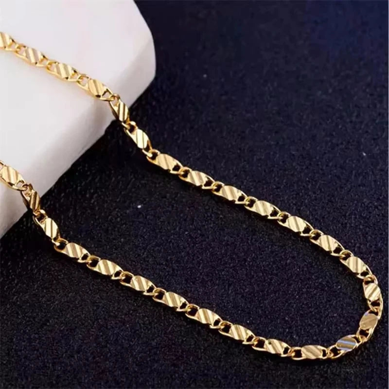 Collar de Cadena Lateral en Plata 925, Dorado o Plateado