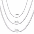 Collar cadena serpiente de plata 925 para hombre y mujer