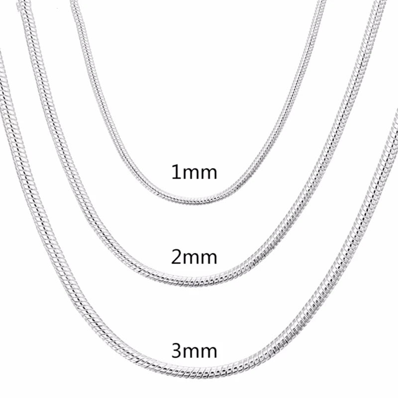 Collar cadena serpiente de plata 925 para hombre y mujer