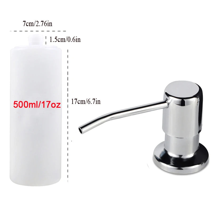 Dispenser de Jabón Líquido para Pileta de Cocina con Kit de Extensión