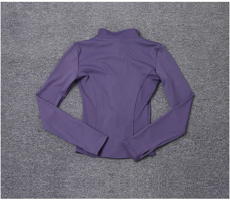 Campera deportiva de mujer para entrenamiento, manga larga con cierre