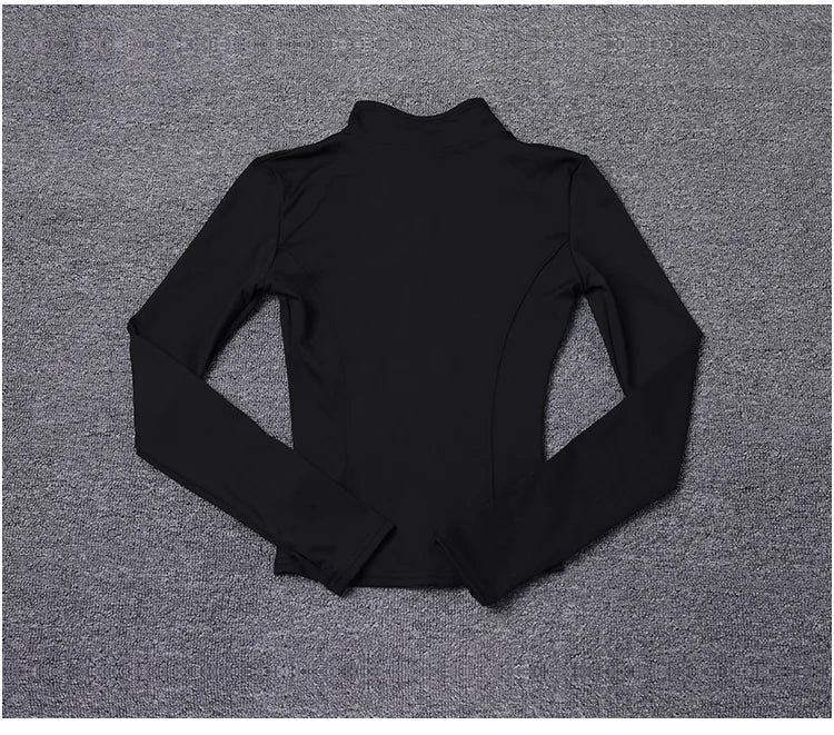 Campera deportiva de mujer para entrenamiento, manga larga con cierre