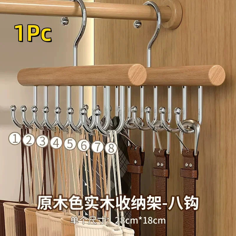 Percha múltiple de madera para lencería y prendas livianas