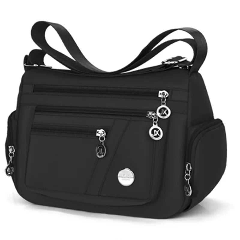 Bandolera de Nylon Multicompartimento con Correa Ajustable