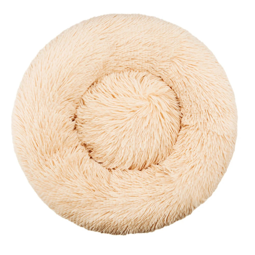 Cama Redonda de Peluche Suave para Perros y Gatos, 6 Tamaños