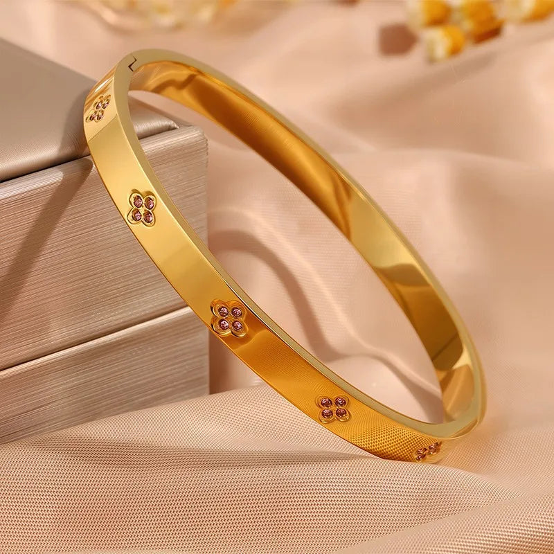 Set de Pulseras de Acero Inoxidable con Circonia para Mujer