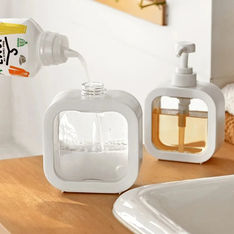 Dispensador de jabón líquido recargable con pico bombeador, 300/500 ml