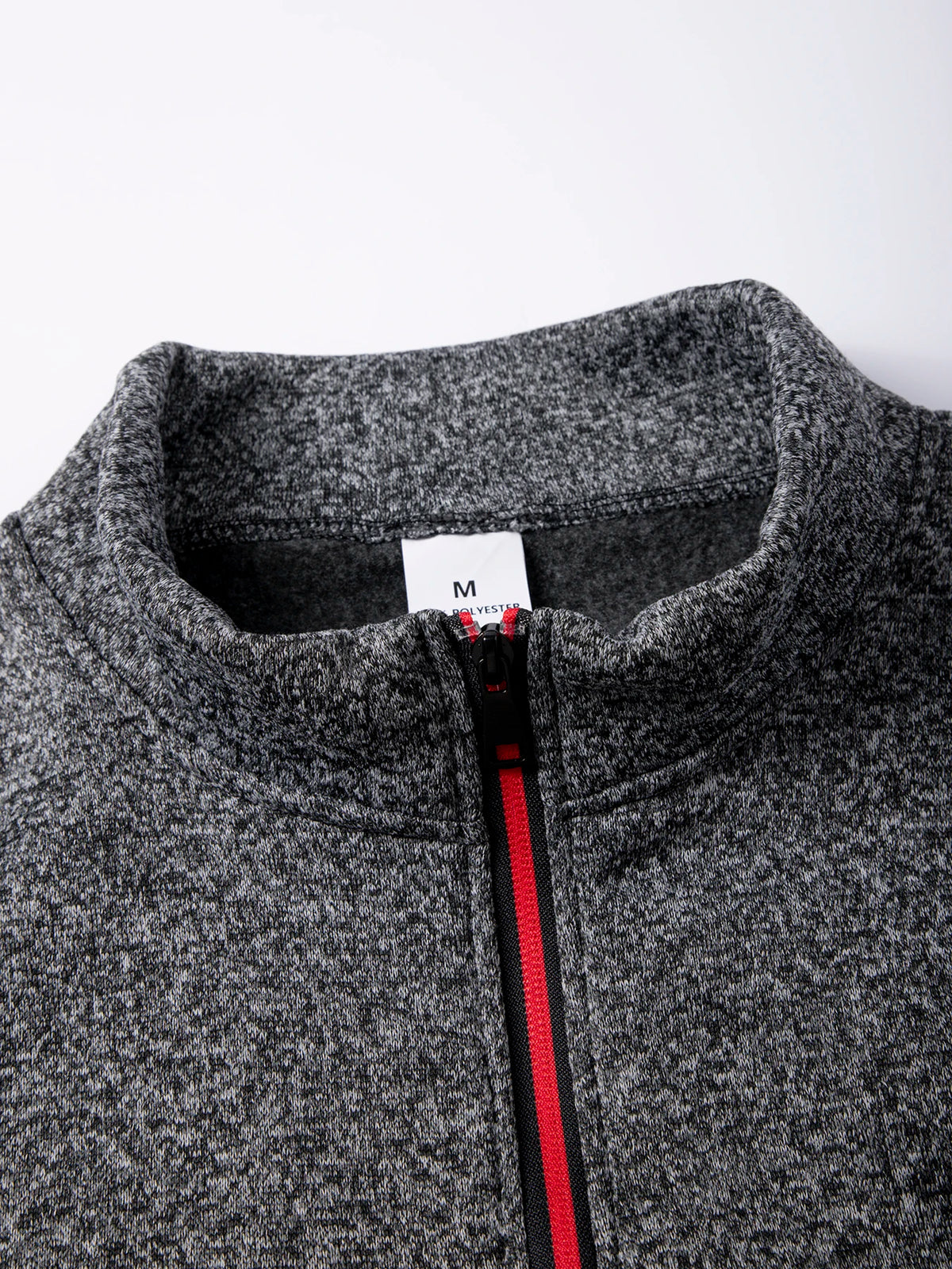 Buzo de Hombre con Media Cremallera y Cuello Alto, Tejido Grueso Liso