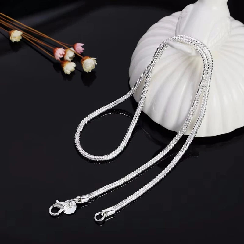 Collar cadena serpiente de plata 925 para hombre y mujer