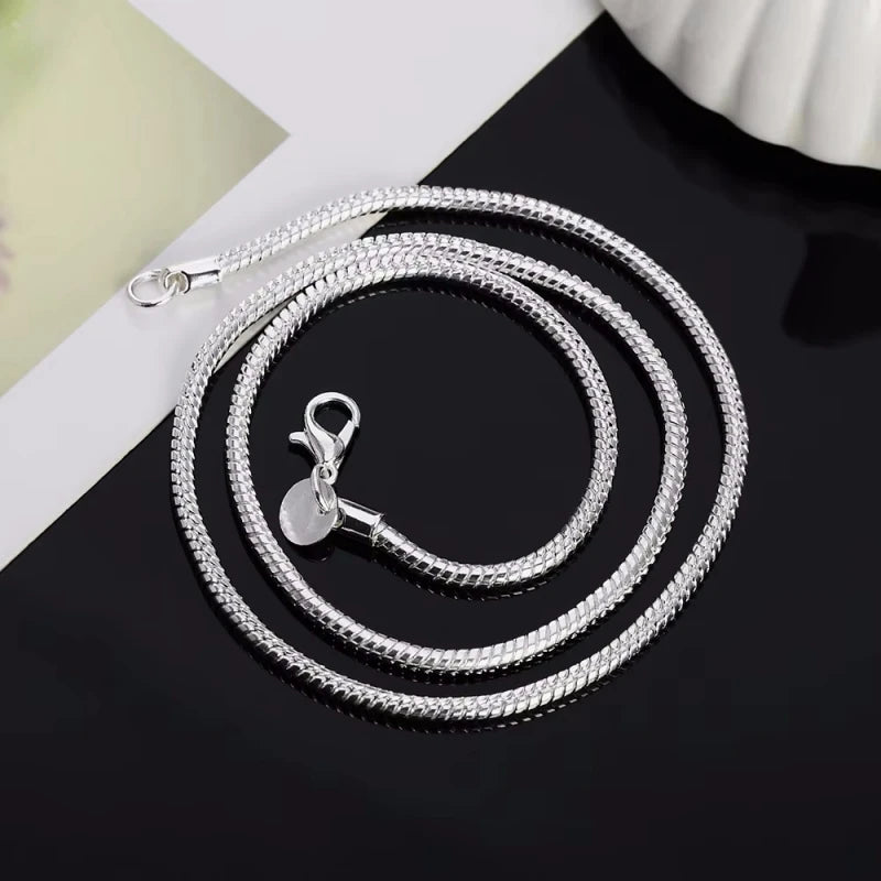 Collar cadena serpiente de plata 925 para hombre y mujer