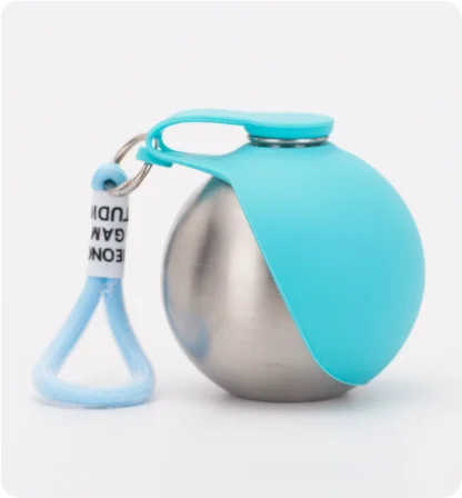 Bebedero Portátil de Acero Inoxidable con Bowl Plegable de Silicona para Perros y Gatos