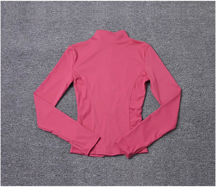 Campera deportiva de mujer para entrenamiento, manga larga con cierre