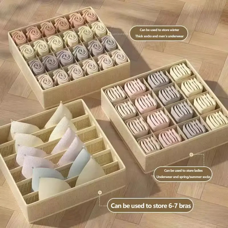 Organizador de Cajones Plegable para Ropa Interior, Corpiños y Medias