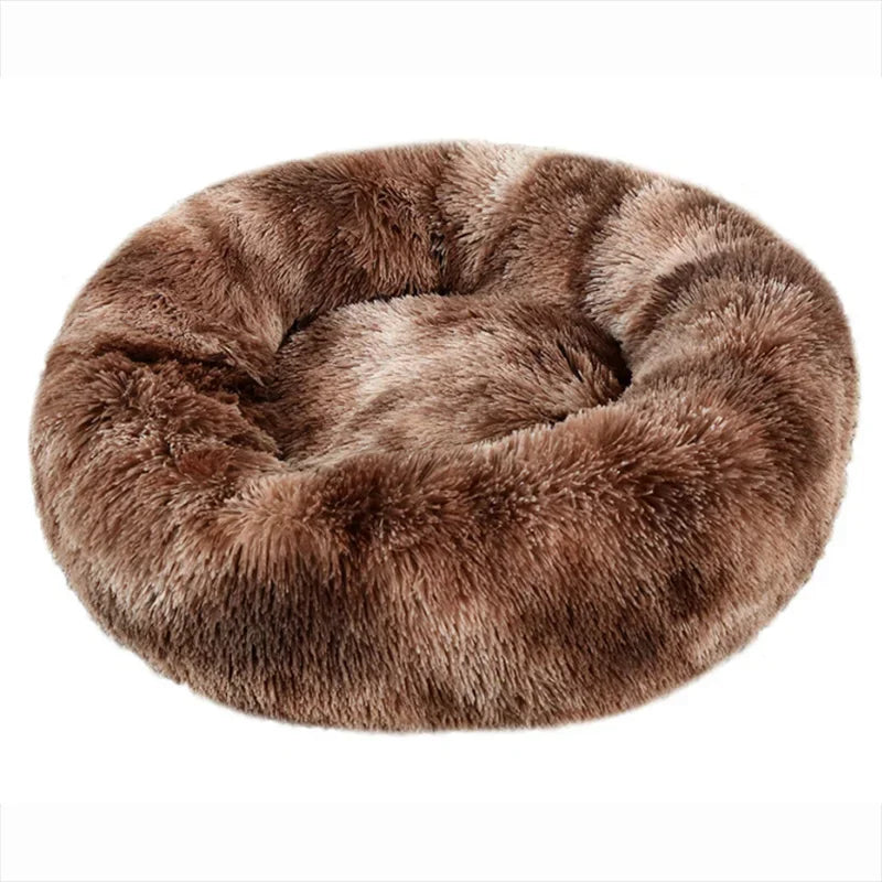 Cama Redonda de Peluche Suave para Perros y Gatos, 6 Tamaños