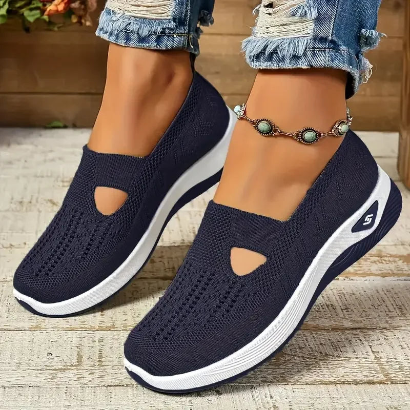 Zapatillas de mujer tejidas, livianas y transpirables