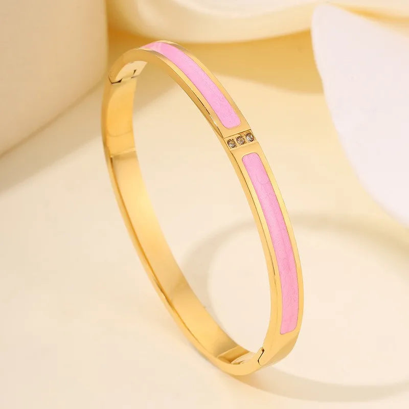 Set de Pulseras de Acero Inoxidable con Circonia para Mujer