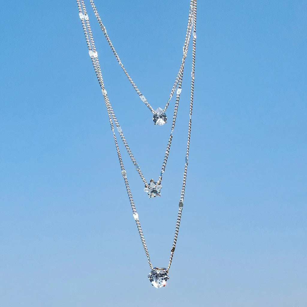 Collar Choker Multicapa con Dije de Circonia para Mujer