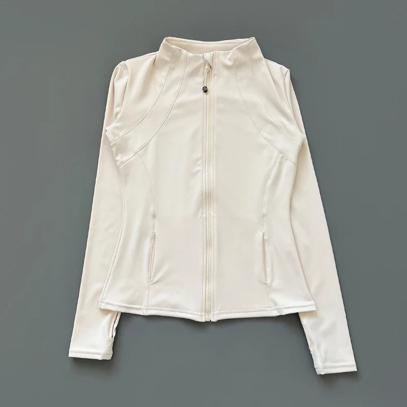 Campera Deportiva Mujer Cuello Alto Slim Fit Secado Rápido Manga Larga