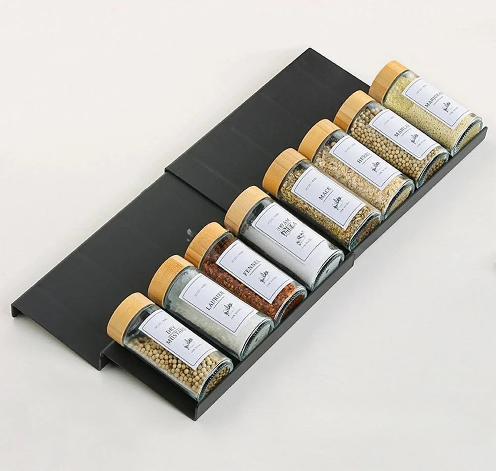 Organizador de especias para cajón, 4 niveles ajustables, para frascos y botellas de condimentos
