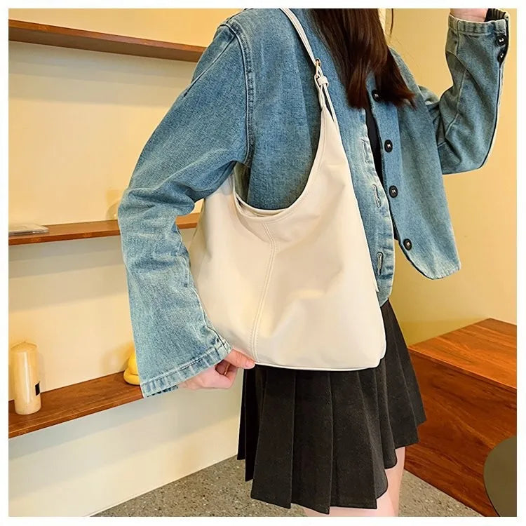 Cartera Tote Grande Estilo Retro con Bolsillo Interior