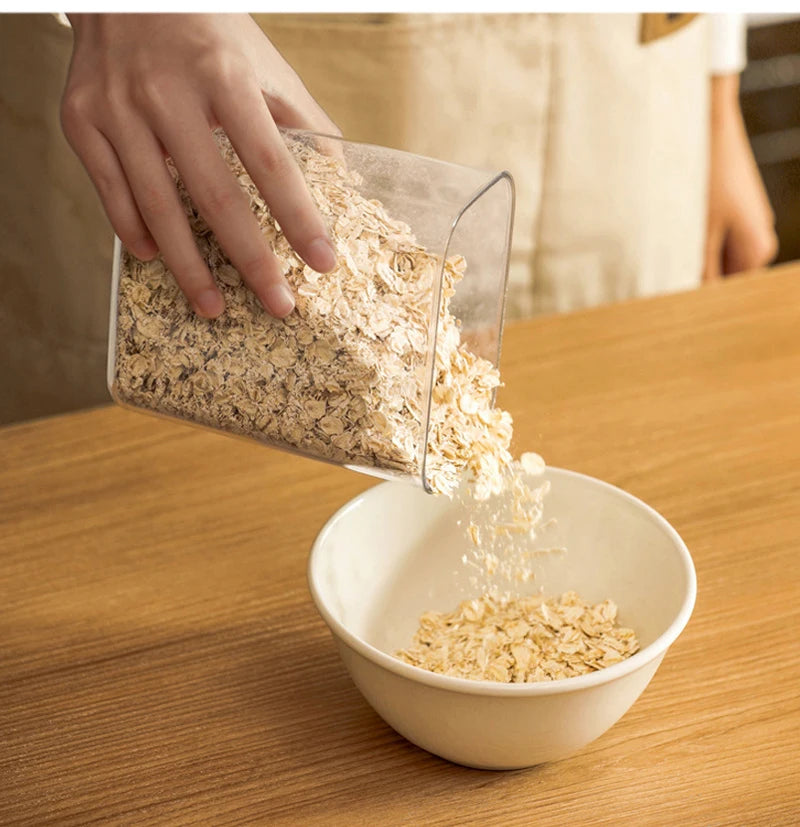 Frasco Hermético de Plástico Transparente para Pasta y Granos