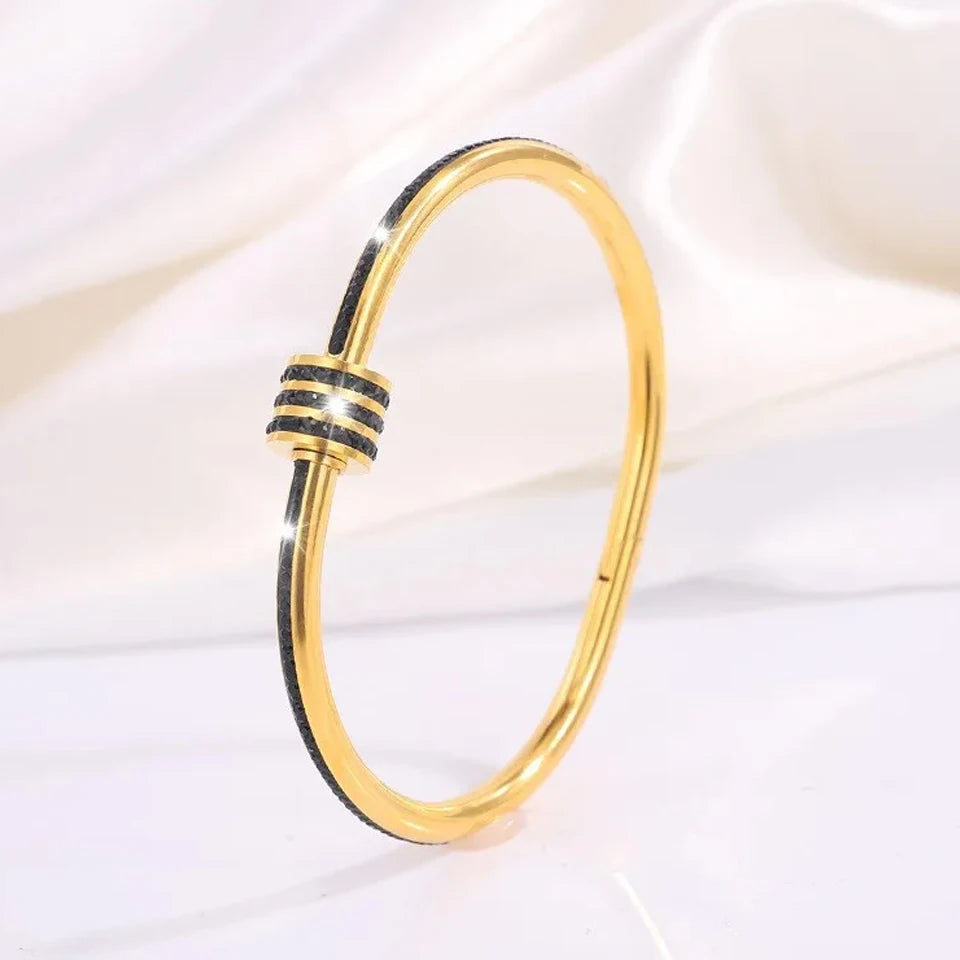 Set de Pulseras de Acero Inoxidable con Circonia para Mujer