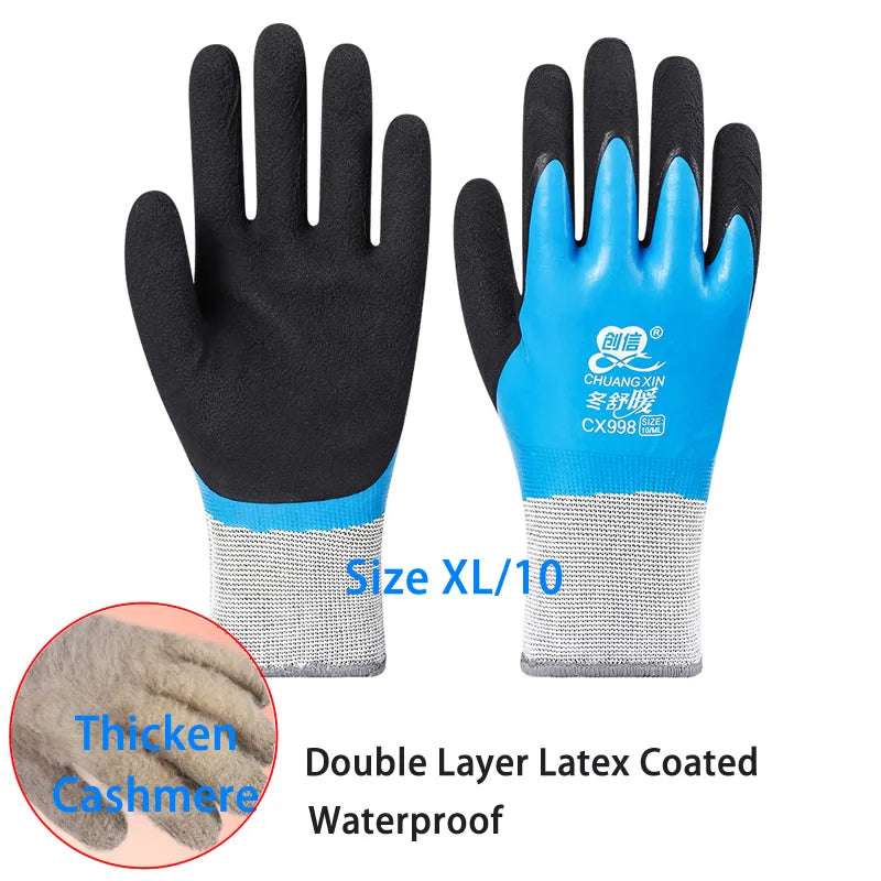 Guantes de jardinería y trabajo para clima frío con agarre de látex