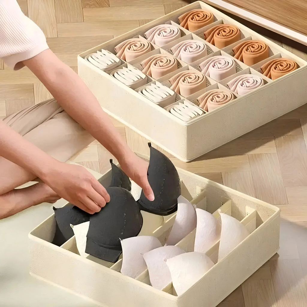 Organizador de Cajones Plegable para Ropa Interior, Corpiños y Medias