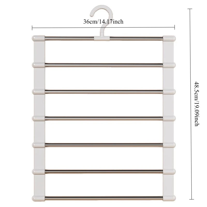 Percha Plegable Multicapa para Pantalones con Clips Antideslizantes