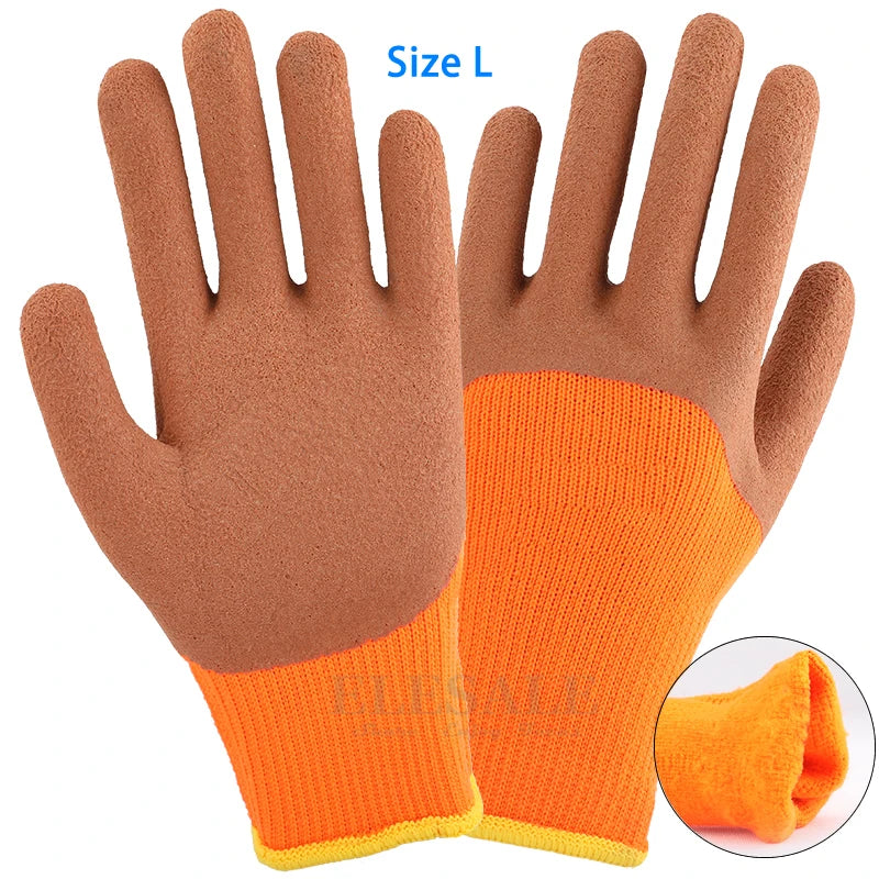 Guantes de jardinería y trabajo para clima frío con agarre de látex
