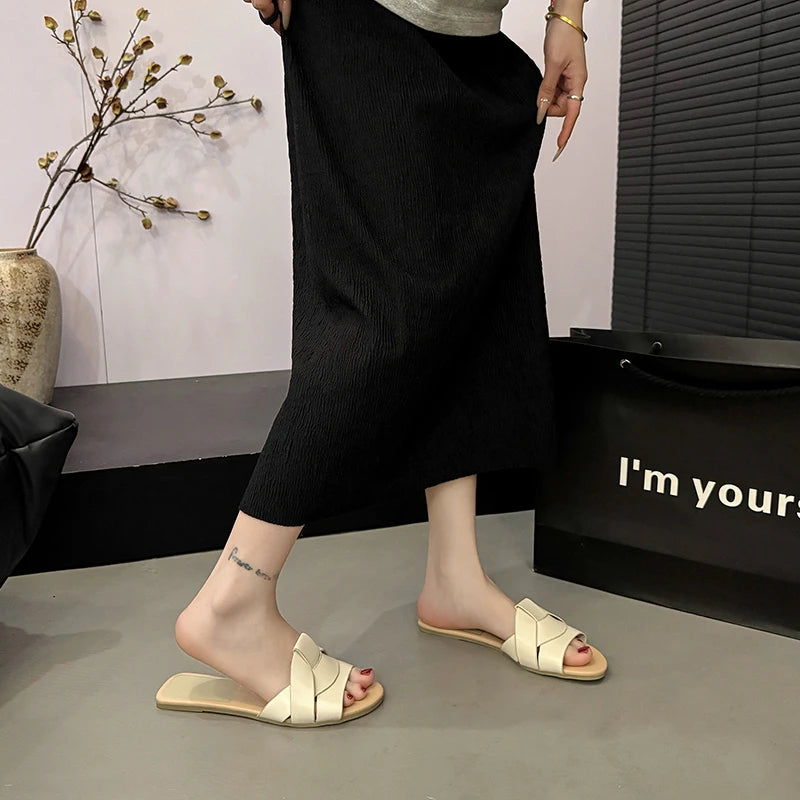 Sandalias Slide de Mujer Color Liso Verano